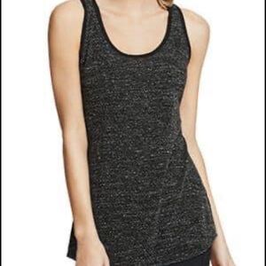 CAbi Glee Sweater Tank Gray Grey Charcoal Black Trim Work Casual Heathered Shirt
